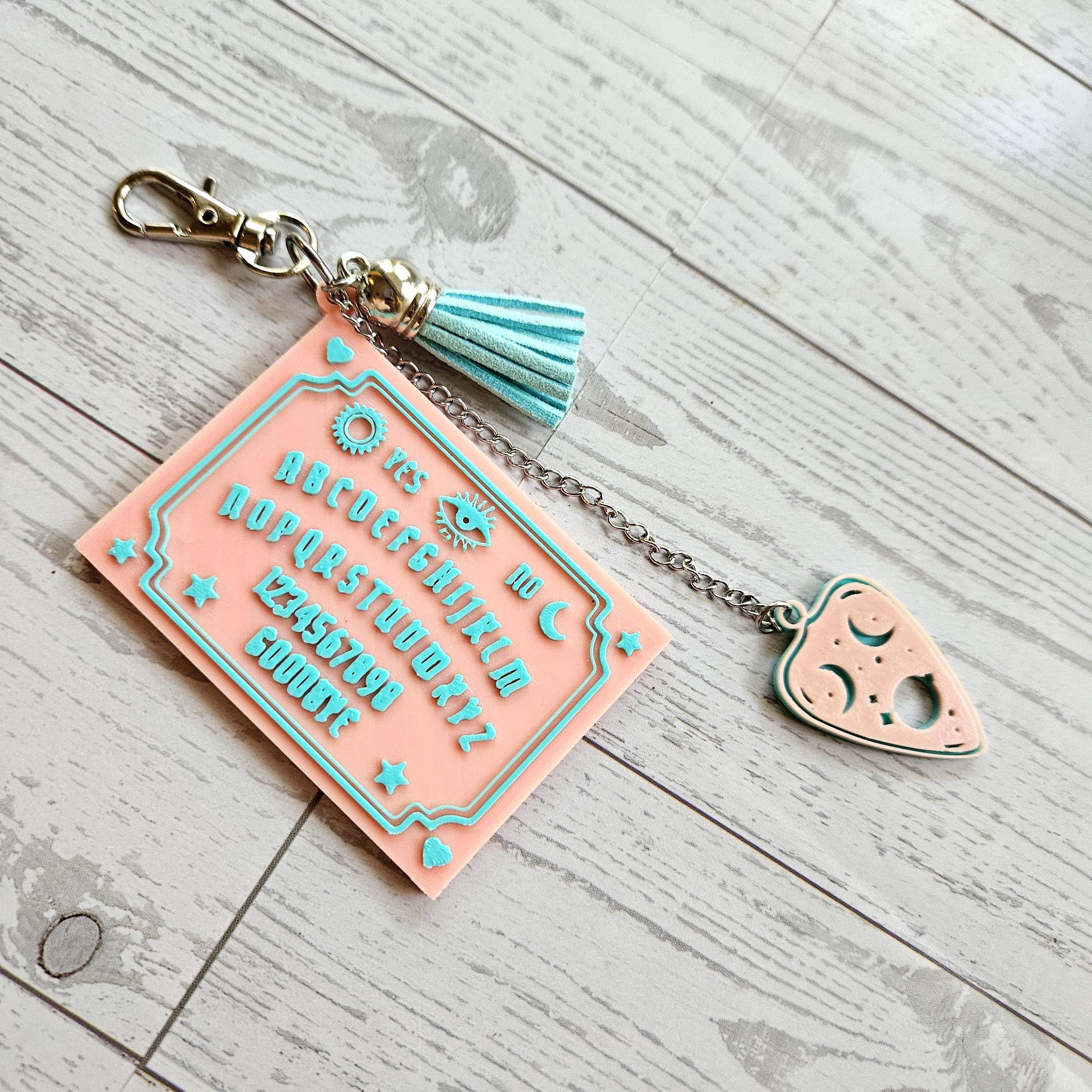 ShesSoCrafty Goods - Vente Porte-clés – femme - Porte-clés planche parlante imprimé en 3D inspiré de la divination0