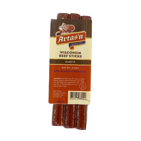 Wisconsin Garlic Beef Stick for wholesale by Artas'n Meats, LLC