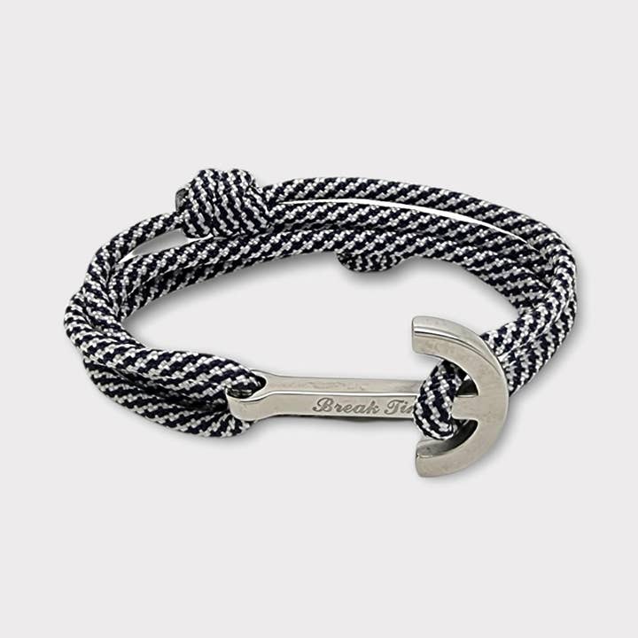 Bracelet ancre blanc bleu marine YACHT CLUB (YCB07) pour la vente par Break Time