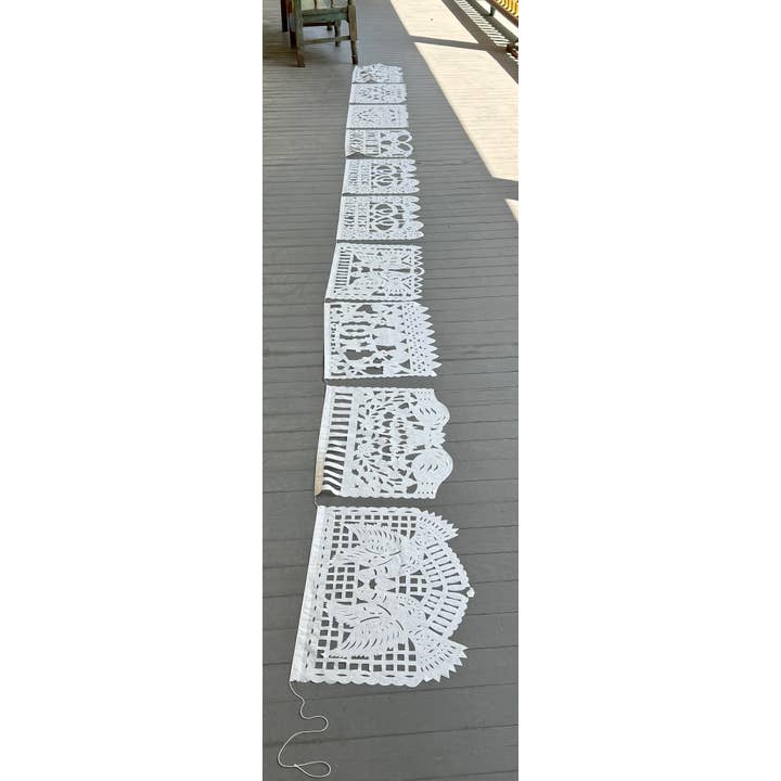 Tesoros Trading Company - Wholesale Bunting/Garland - White Wedding Papel Picado Strand