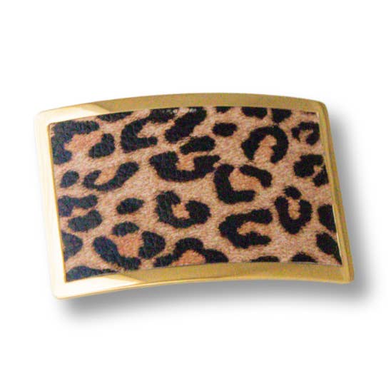 Leopard Print Barrette in Wild Orchid for wholesale by Nadora Iman