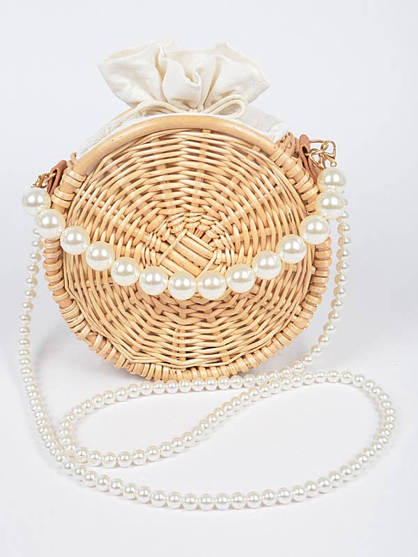 Handmade Bamboo Clutch W/pearl Handle HPC3989NT for wholesale by anbfashion