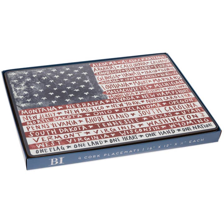 One Flag One Nation Placemats patriotic 4th of July for wholesale by Boston International