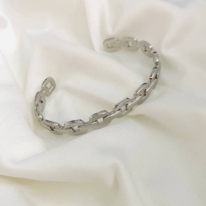 Housegoldjewelry - Venta al por mayor Brazalete - Brazaletes de plata, brazaletes de plata clásicos, brazalete de plata diseñado, brazalete de eslabones cuadrados, brazalete liso, brazalete de uso diario