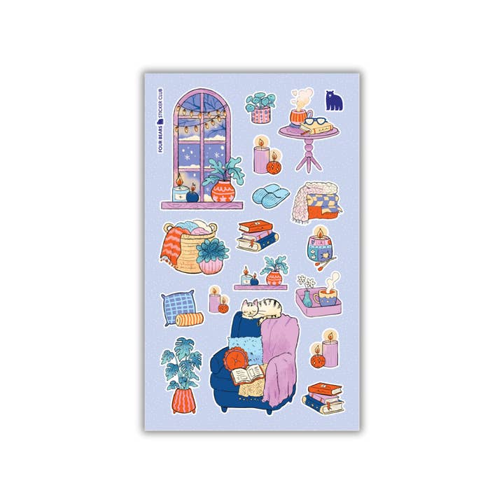 Retraite au coin du feu pour la vente par Four Bears Sticker Club