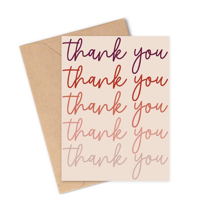 Ombre Thank you Card for wholesale by Hey Rosie Creations