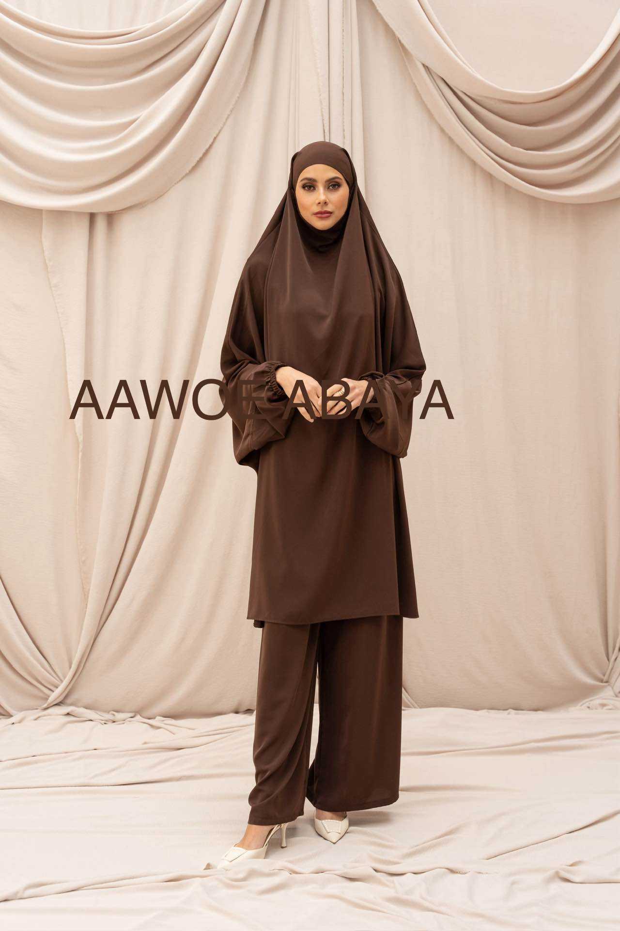 Aawoe Abaya - Wholesale Kaftan - Women's - Jilbab with Medina silk palazzo pants - 23554