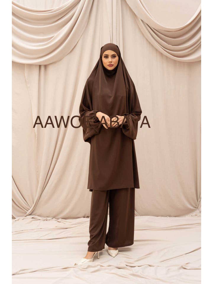 Aawoe Abaya - Wholesale Kaftan - Women's - Jilbab with Medina silk palazzo pants - 23554