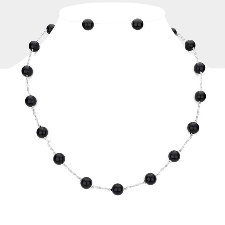 Glass Ball Station Necklace for wholesale by Madeline Love