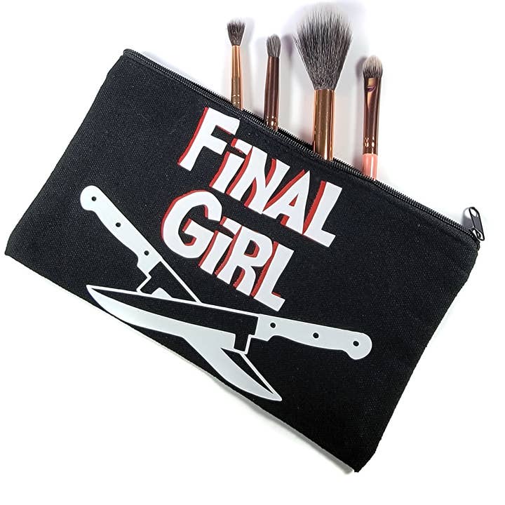 Final Girl Horror Zippered Pouch, Makeup Bag, Pencil Case for wholesale by Printy Vibes