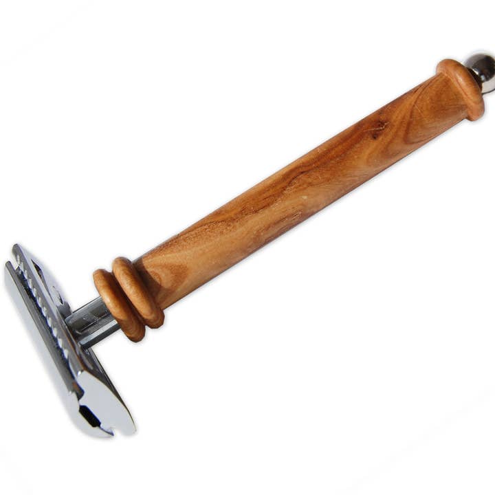 Navaja de seguridad mango clásico «K2 Luxury» para venta al por mayor de olivenholz-erleben