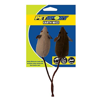 Earth Mice 5" 2pk for wholesale by Marnoch Pet Supplies
