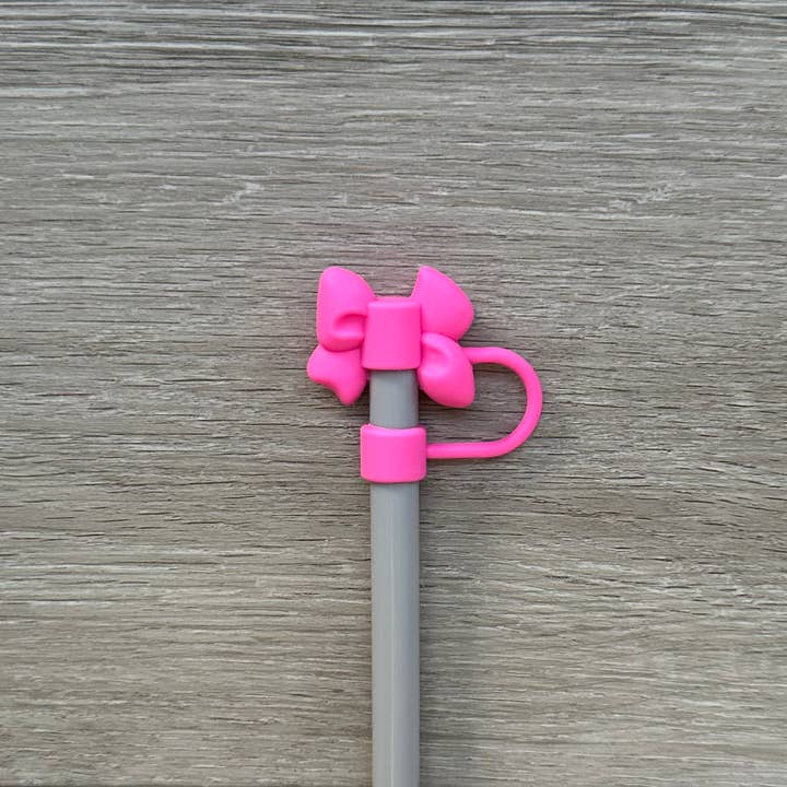 iconic mi - Wholesale Insulated mug/tumbler - Straw Cover Topper Hot Pink Bow 10mm