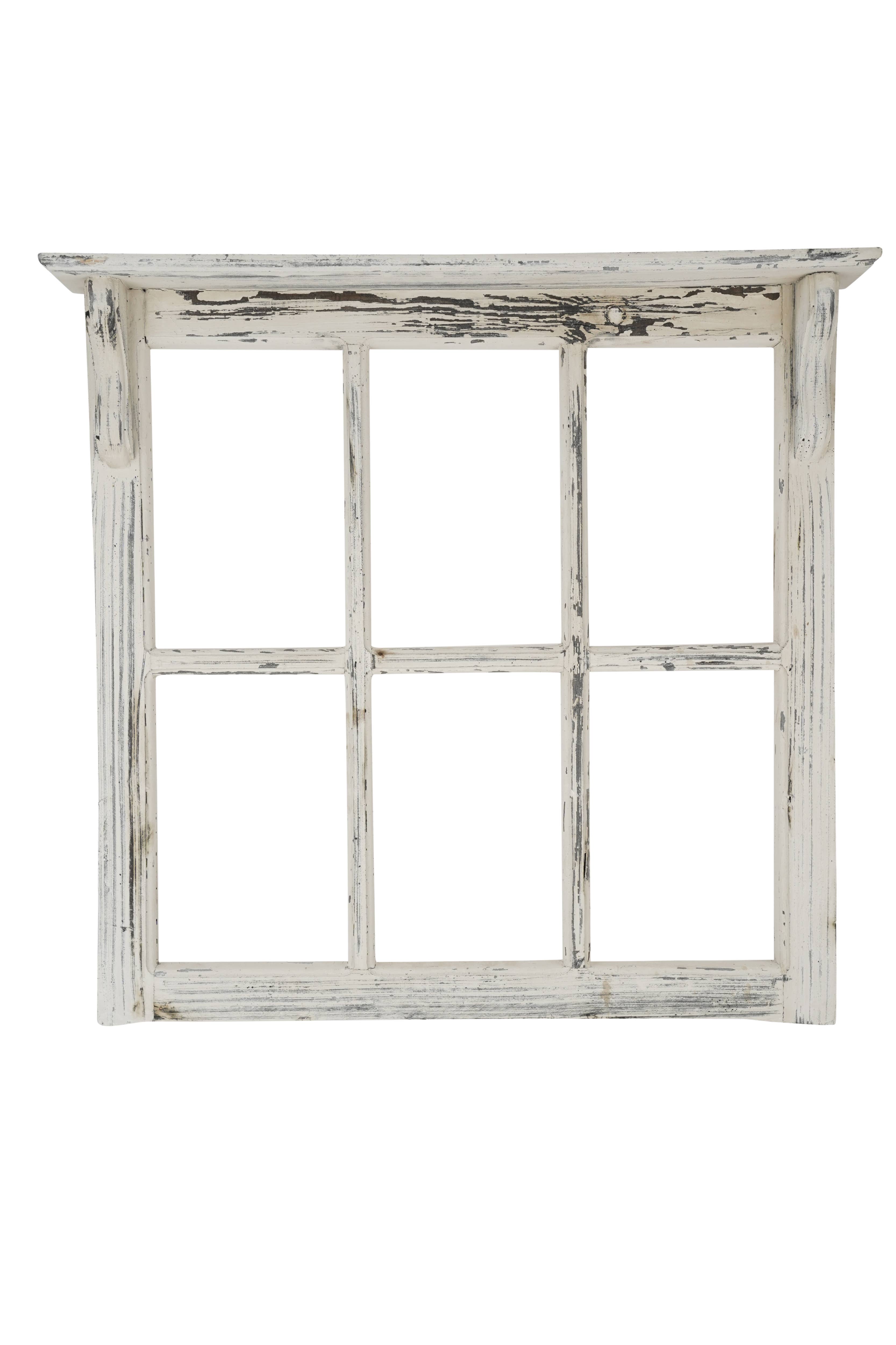 My Amigos Imports - Wholesale Wall Mounted Shelf - Farmhouse 6 Panel Wall Window with Shelf-30x29 inches-NEW2