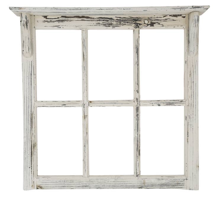 My Amigos Imports - Wholesale Wall Mounted Shelf - Farmhouse 6 Panel Wall Window with Shelf-30x29 inches-NEW2
