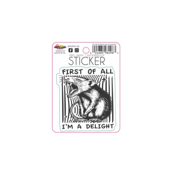 Kalan - Wholesale Sticker - First of All, I'm a Delight Die Cut Sticker (ON BACKER)