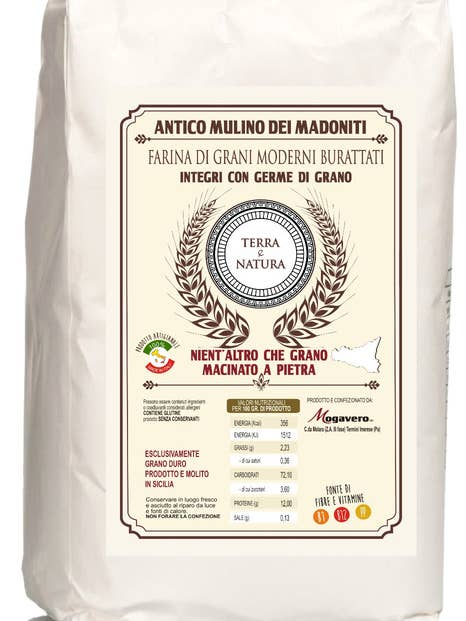 Sicilian wheat flour, 5 kg bag for wholesale by Antico Mulino dei Madoniti - Mogavero srl-