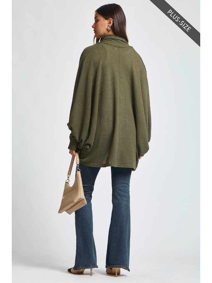 Dear Scarlett - Wholesale Cardigan - Women's - PLUS SIZE Crochet Knit Cardigan Batwing Sleeve20