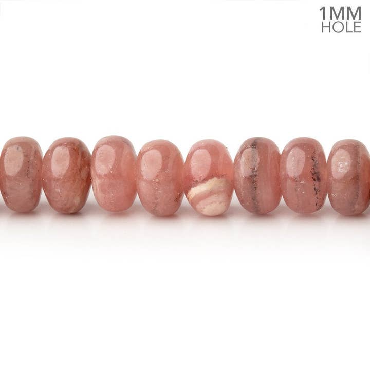 6mm Rhodochrosite Plain Rondelle Beads 16 inch 110 pieces 1mm hole for wholesale by Beads of Cambay