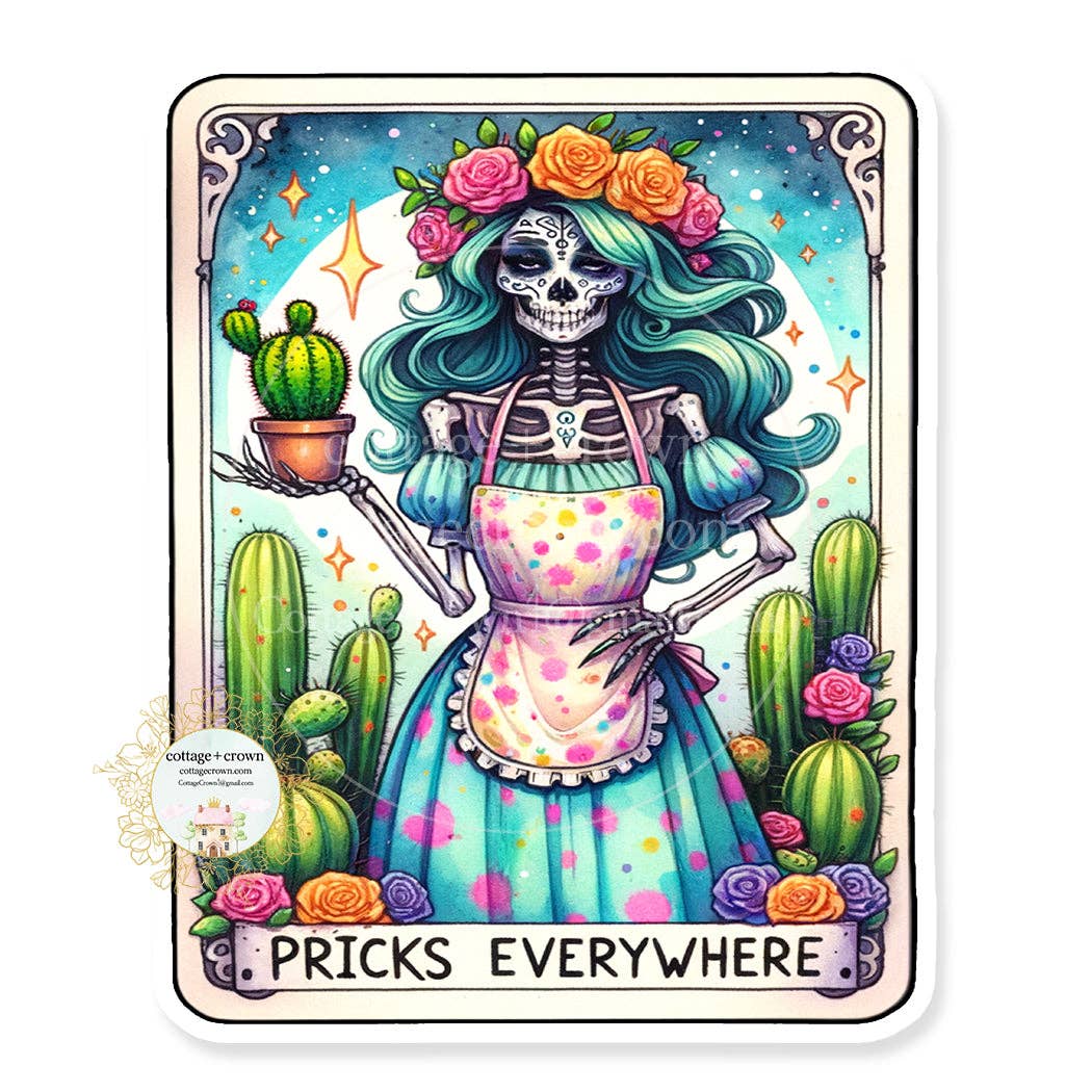 cottage + crown - Wholesale Sticker - Tarot Card Pricks Everywhere Vinyl Decal Cactus Sticker0