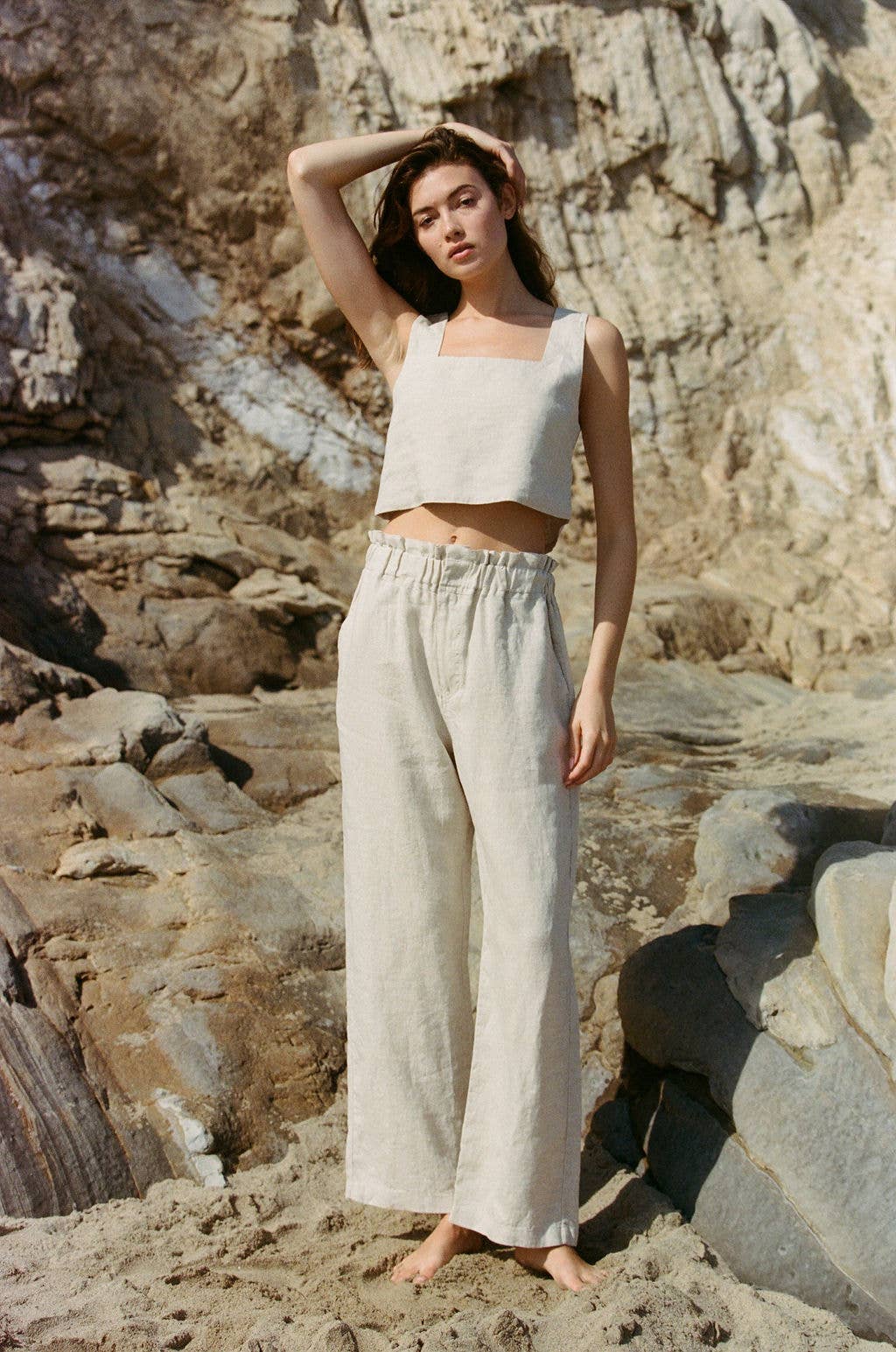 AR1111 | Woven 100% Linen Straight Leg Pants for wholesale on Faire6