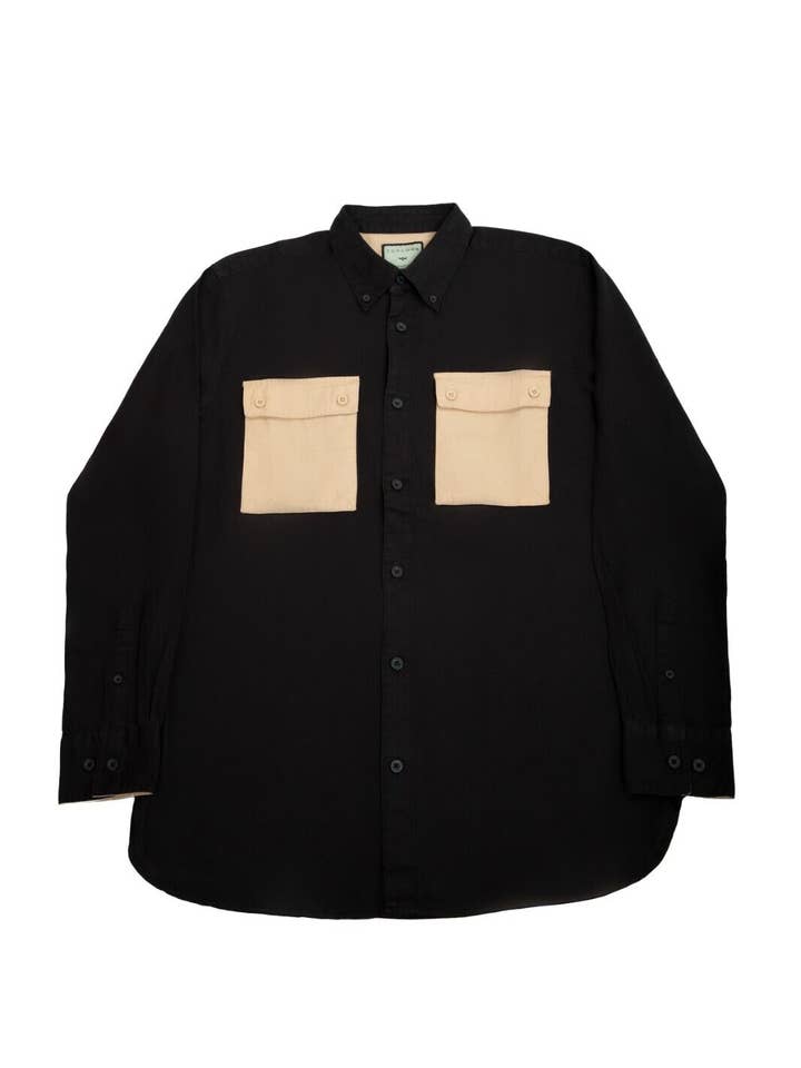 Chemises formelles à manches longues pour hommes - Noir de jais - Sable chaud pour la vente par TOPLOOK LONDON