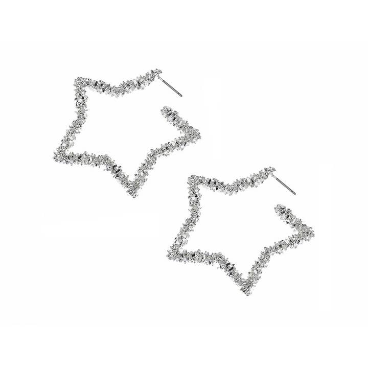 Oceanic Jewellers - Majique London - Wholesale Dangle Earrings - Stellar Textured Star Earring1
