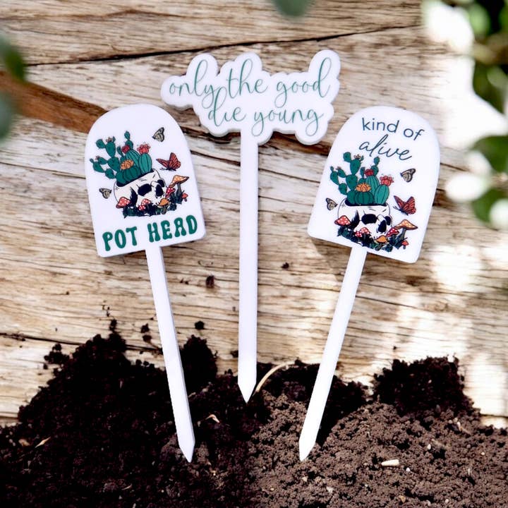 Sjove plantepinde, mini plantepinde, plantepind blomsterhandler for engroshandel hos Happyink.co