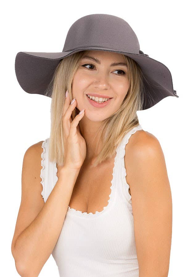 Cap Zone - Wholesale Fedora - Women's - Floppy Sun Hat with Bowknot Wide Brim Felt Hat9