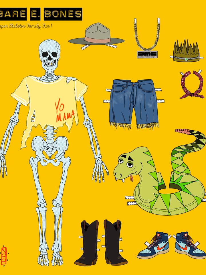 Stampa Bare E. Bones (Paper Skeleton Family Fun!) per la vendita all'ingrosso da parte di Pop Americana