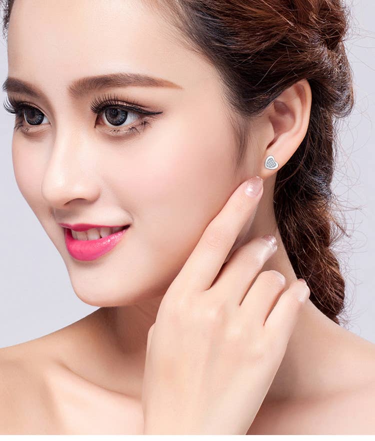 Gemscape UK – Großhandel Ohrstecker – Voll besetzter Liebesohrring aus Sterlingsilber6