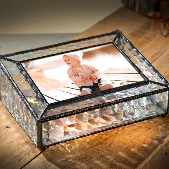 J Devlin Glass Art & Bert Anderson Collection - Wholesale Picture Frame - Picture Box Clear Textured Glass 4x6 Photo Display Pbox 103