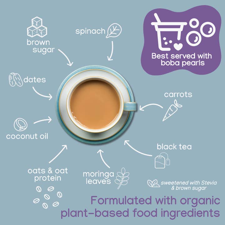 Mother Sprout - Wholesale Powdered Health Drink - Brown Sugar Milky Tea - Vegan Black Tea Latte6