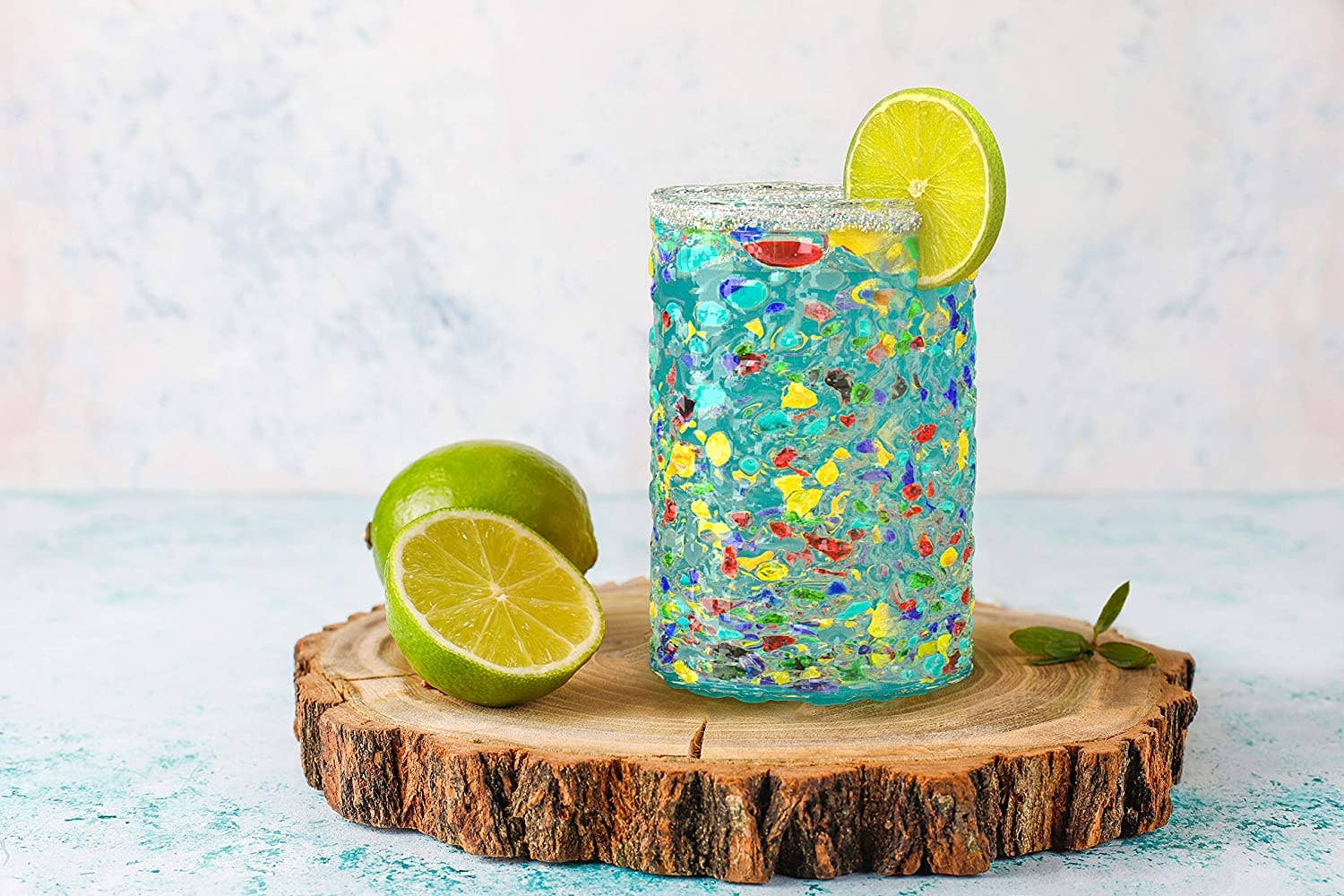 The Wine Savant /  Khen Glassware - Wholesale Drinking Glass/Cup - Hand Blown Mexican Drinking Glasses – Set of 6 Confetti Rock1