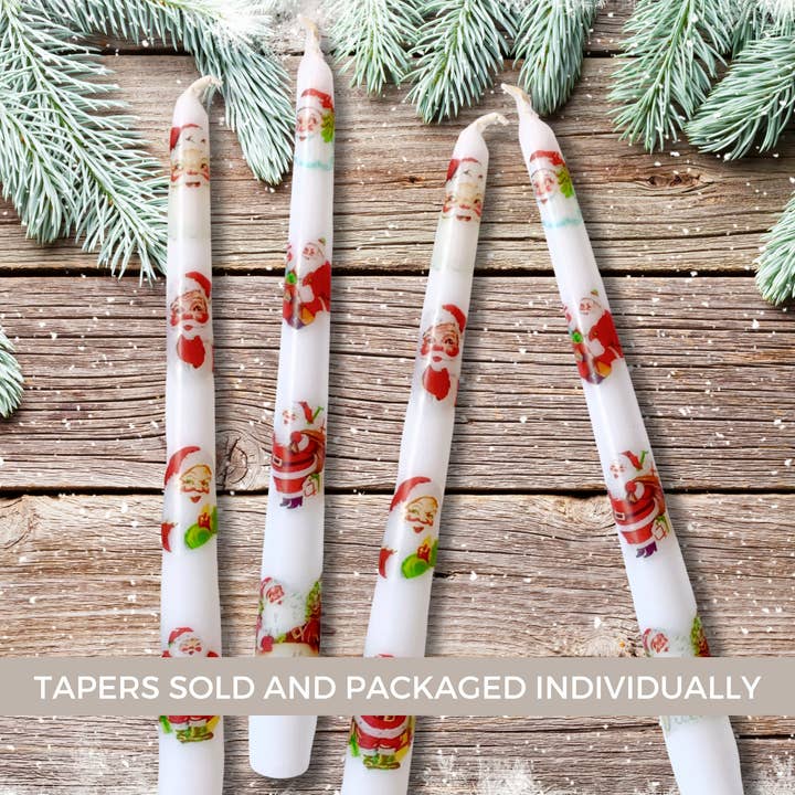 Designs by Michaela - Wholesale Tapered Candle/Candlestick - Vintage Inspired Santa Christmas Taper Candles Home Decor