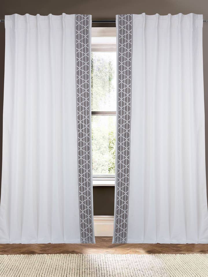 Carbon White 108" Linen Cotton Blend Drape for wholesale by Creative Threads, Inc.