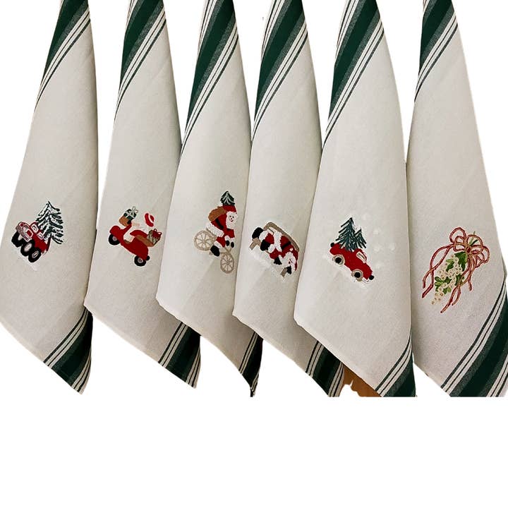 BUSATTI - Wholesale Tea Towel - TWO GREEN STRAWBERRIES CHRISTMAS TOWEL5