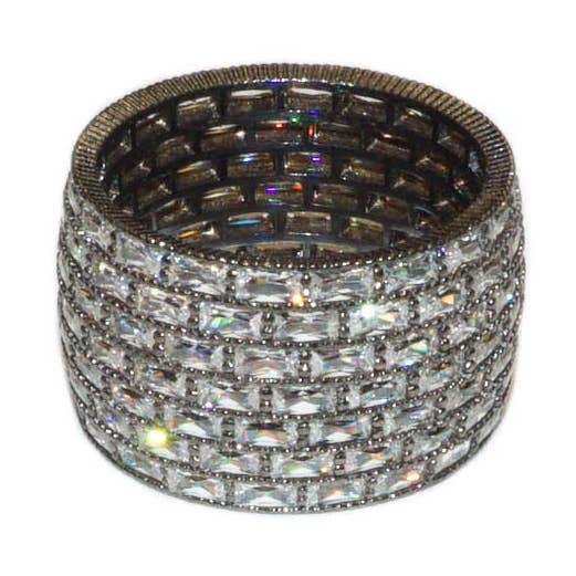 sterling square cz ring for wholesale by Marlyn Schiff