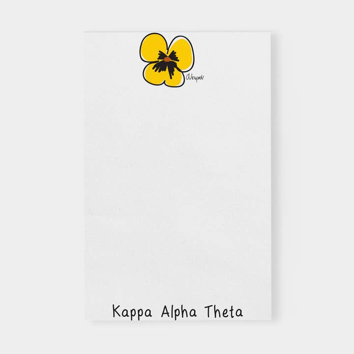 Bloc-notes Kappa Alpha Theta Pansy Sorority pour la vente par Debbie Vinyard