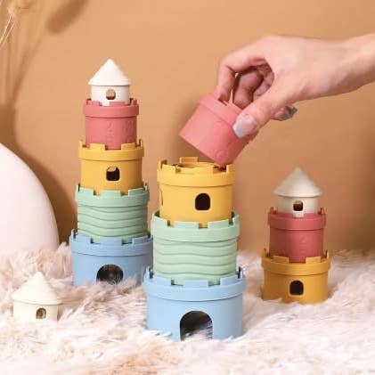 Janee Rose - Wholesale Stacking Rings Game - Baby - Montessori Educational Stacking Castle Toy