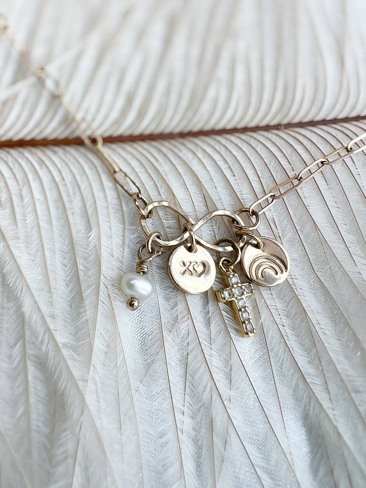 Symbolic Gold Charm Necklace for wholesale by Initial Love Jewelry