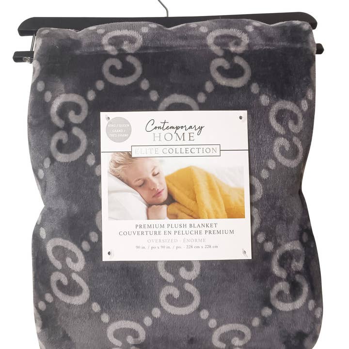 Jasper Trading LLC - Wholesale Throw Blanket - GU-GREY90-1 - Print Luxury Soft Throw Blanket