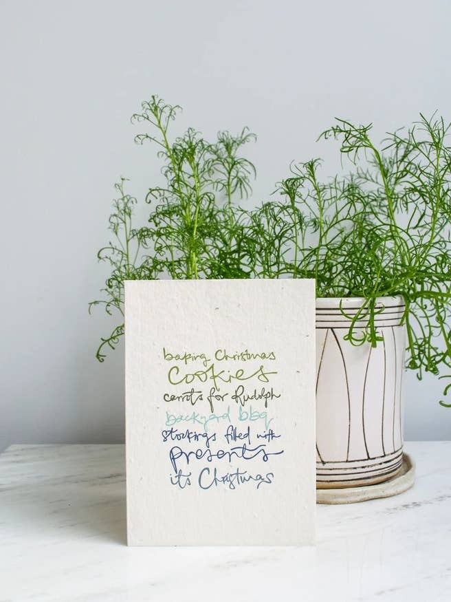 Plantable Christmas Time Greeting Card for wholesale by Studio Y Creative