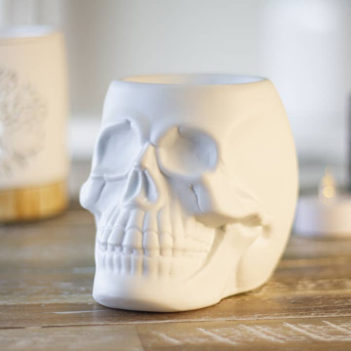 Pacific Trading - Wholesale Oil Warmer - 14043 Ceramic Skull Oil Burner