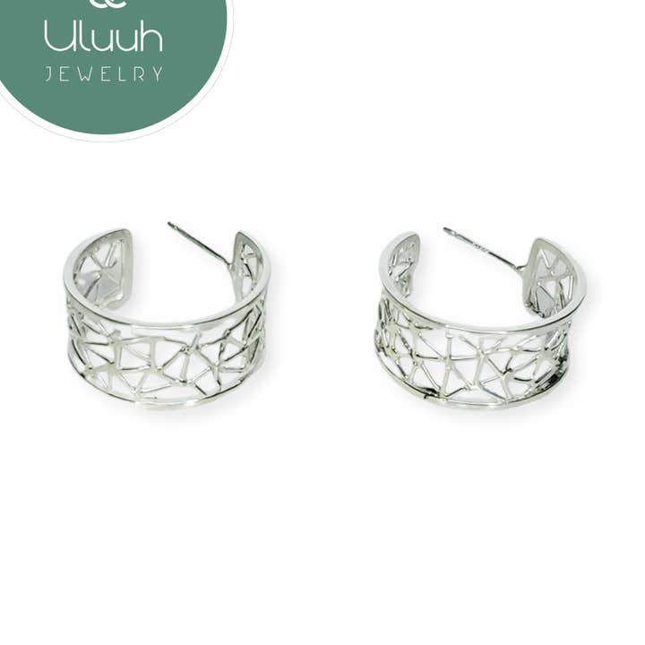 Net Unique Silver Hoops for wholesale by Uluuh Jewelry