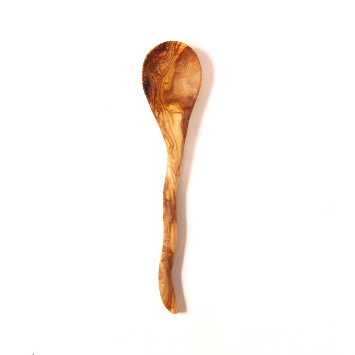 Vesper & Vine - Wholesale Kitchen Spoon - Curvy Cottage Spoon Hand Carved from Olive Wood2
