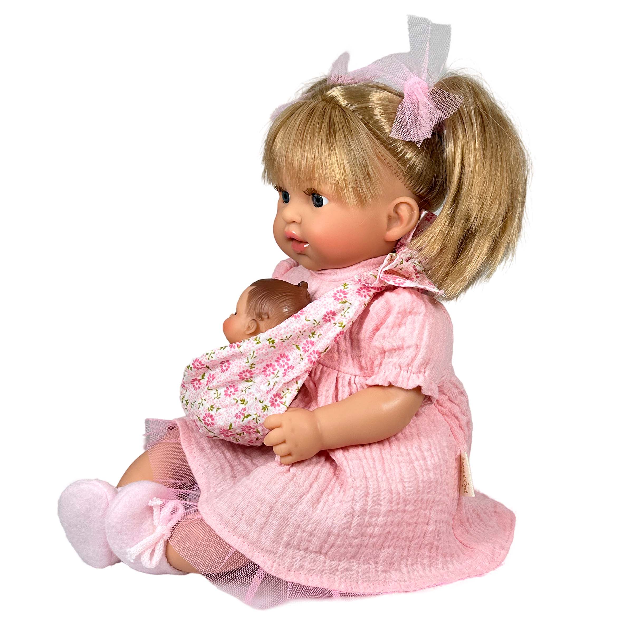Nines Artesanals d'Onil Dolls - Wholesale Doll - Kids - ALEX DOLL WITH PINK BABY1