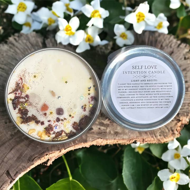 Bougie Soy Intention, 6 oz, coffret cadeau Self Love pour la vente par Whimzical Wishes