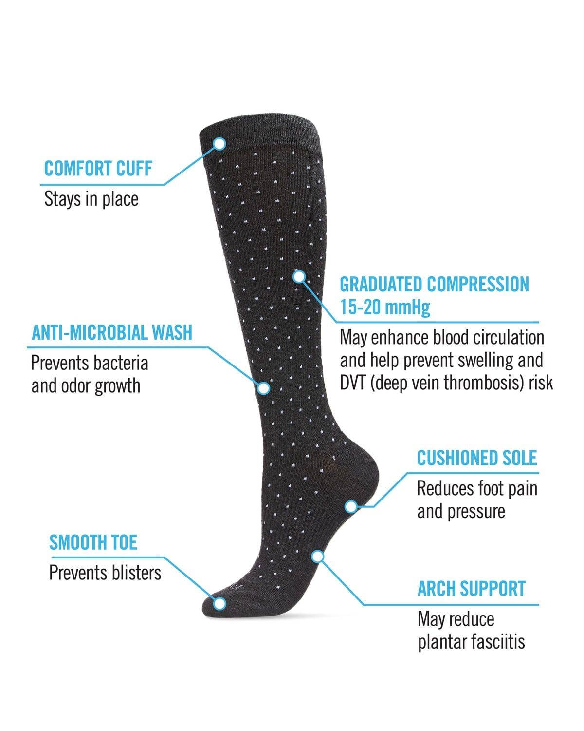 Infinity Classics International Inc. - Wholesale Socks - Unisex - Swiss Dot Cotton Compression Socks6