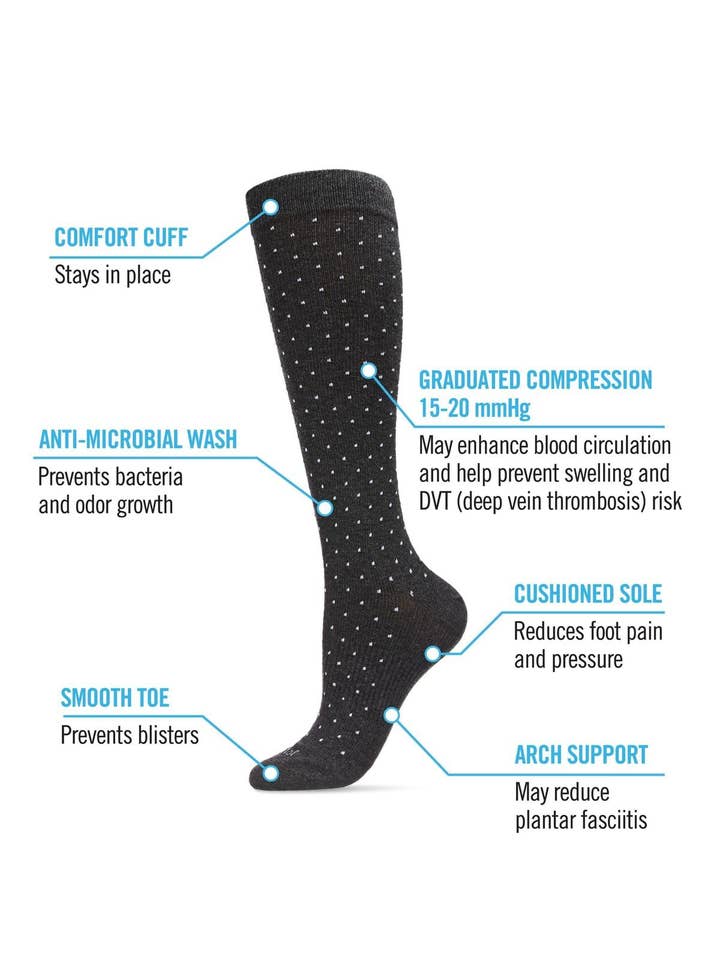 Infinity Classics International Inc. - Wholesale Socks - Unisex - Swiss Dot Cotton Compression Socks6